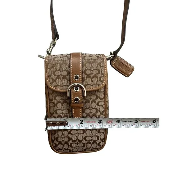 COACH Vintage Brown Logo Buckle Mini Crossbody Bag